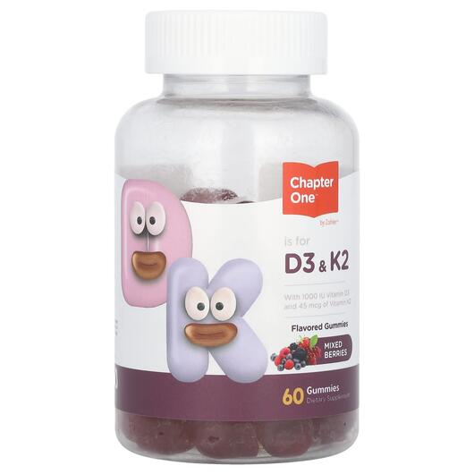 Основне фото товара Chapter One, D3 & K2 Mixed Berries, Вітаміни D3 K2, 60 таблет
