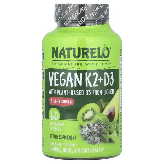 Основне фото товара Vitamin K2 + D3 From Chickpeas & Lichen, Вітаміни D3 та K2, 6