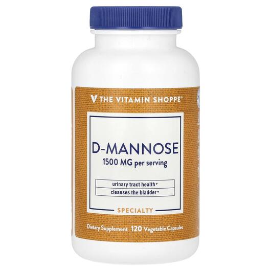 Основне фото товара TheVitaminShoppe, D-Mannose 1500 mg, Д-манноза, 120 капсул
