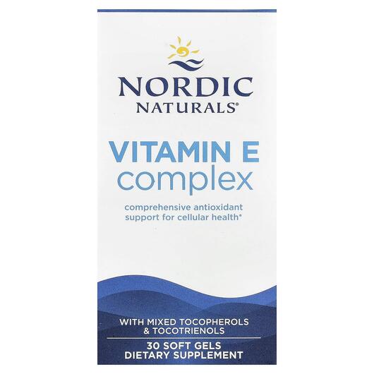 Основне фото товара Vitamin E Complex, Вітамін E Токофероли, 30 капсул