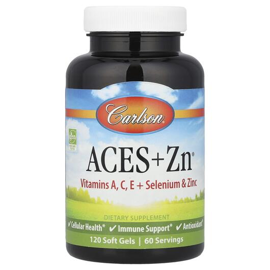 Основне фото товара Carlson, Aces + Zn, Підтримка імунітету, 120 капсул