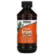 Фото товару NOW, Iron Liquid Ferric Glycinate, Залізо, 237 мл