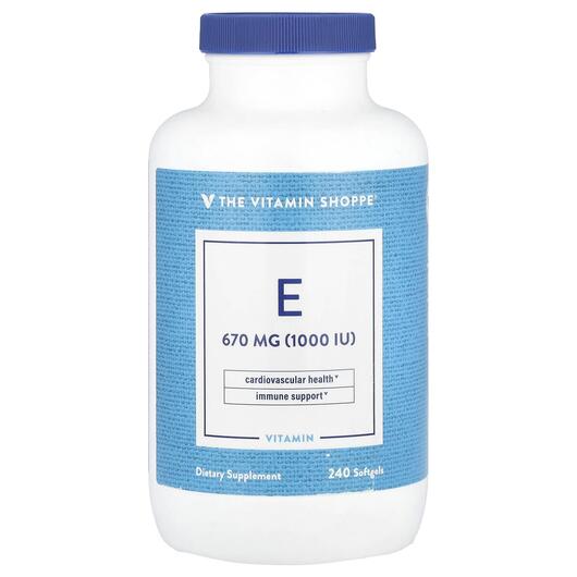 Основне фото товара Vitamin E 670 mg 1000 IU, Вітамін E Токофероли, 240 капсул