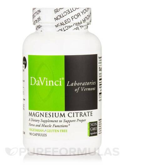 Основне фото товара DaVinci Laboratories, Magnesium Citrate, Магній Цитрат, 90 капсул