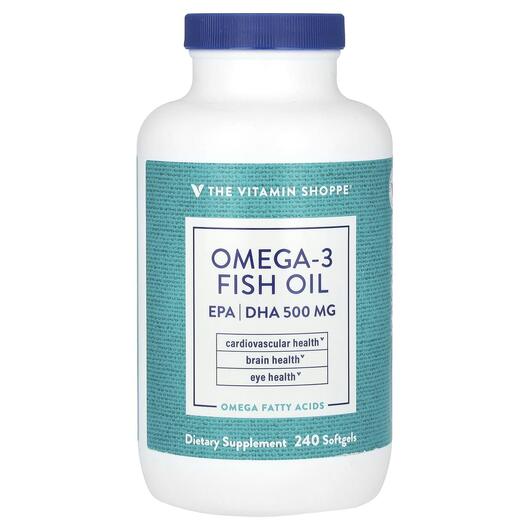 Основне фото товара Omega-3 Fish Oil EPA/DHA 500 mg, Омега 3, 240 капсул