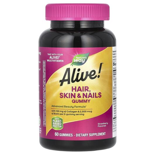 Основне фото товара Alive! Hair Skin & Nails, Жувальні Вітаміни, 60 цукерок