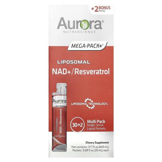 Основне фото товара Liposomal NAD+/ Resveratrol, Нікотинамід НАД+, 32 шт