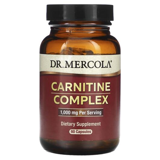 Основне фото товара Dr. Mercola, Carnitine Complex 1000 mg, L-Карнітин, 60 капсул