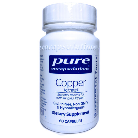 Основне фото товара Pure Encapsulations, Copper Сitrate, Мідь Цитрат, 60 капсул