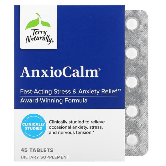 Основне фото товара Terry Naturally, AnxioCalm, Підтримка стресу, 45 таблеток