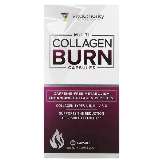 Основне фото товара Vitauthority, Multi Collagen Burn, Колаген, 60 капсул