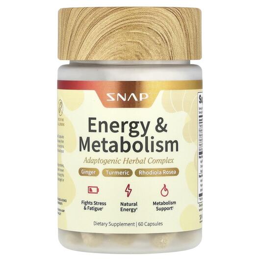 Основне фото товара Snap Supplements, Energy & Metabolism, Жироспалювачі, 60 капс