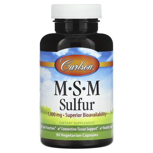 Основне фото товара Carlson, MSM Sulfur 1000 mg, Метилсульфонілметан МСМ, 90 капсул