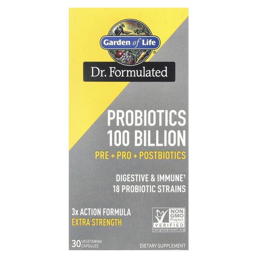 Основне фото товара Garden of Life, Probiotics 100 Billion, Пробіотики, 30 капсул
