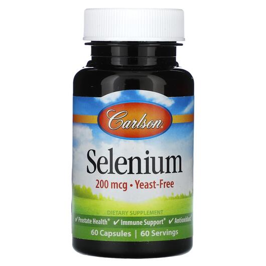 Основне фото товара Carlson, Selenium 200 mcg, Селен, 60 капсул