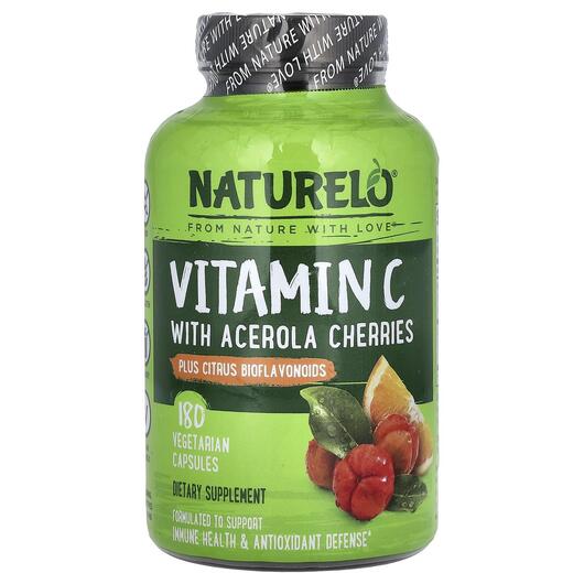 Основне фото товара Naturelo, Vitamin C With Acerola, Вітамін C, 180 капсул