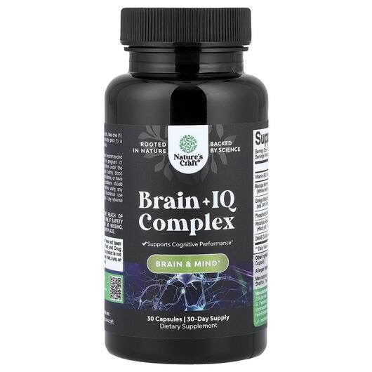 Основне фото товара Brain + IQ Complex, Підтримка пам'яті та уваги, 30 капсул