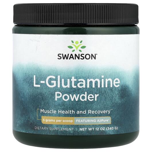 Основне фото товара Swanson, L-Glutamine Powder 5 g, L-Глутамін, 340 г