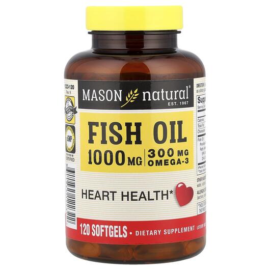 Основне фото товара Mason, Omega-3 Fish Oil 1000 mg 120, Омега 3, 120 капсул