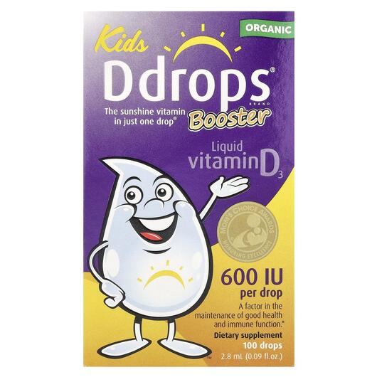 Основне фото товара Booster Liquid Vitamin D3, Рідкий D3 для дітей 600 МО, 2.8 мл