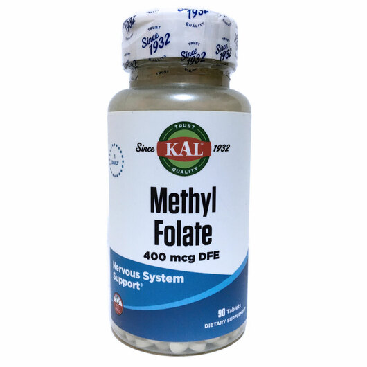 Основне фото товара KAL, Methyl Folate 400 mcg, Метілфолат 400 мкг, 90 таблеток