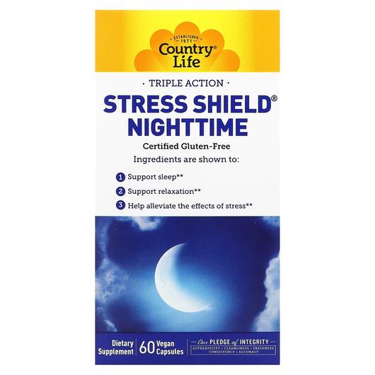 Основне фото товара Stress Shield Nighttime, Підтримка стресу, 60 капсул