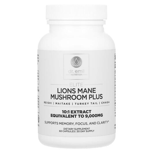 Основне фото товара Elite Lions Mane Mushroom Plus, Гриби, 60 капсул