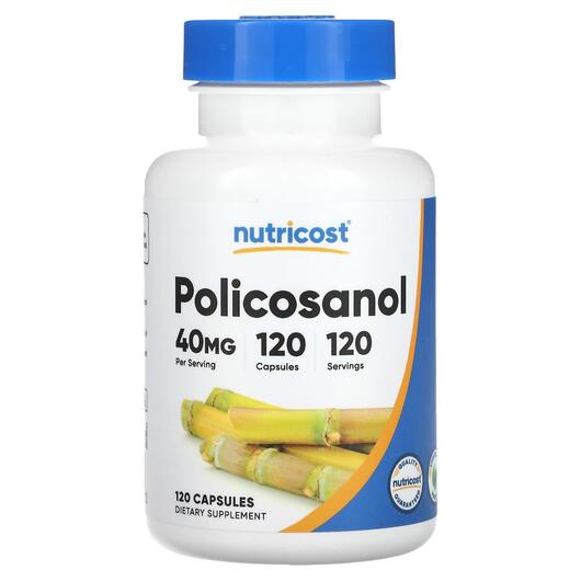 Основне фото товара Nutricost, Policosanol 40 mg, Полікозанол, 120 капсул