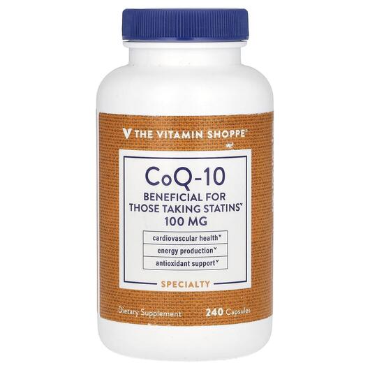 Основне фото товара TheVitaminShoppe, CoQ-10 100 mg, Коензим CoQ10, 240 капсул
