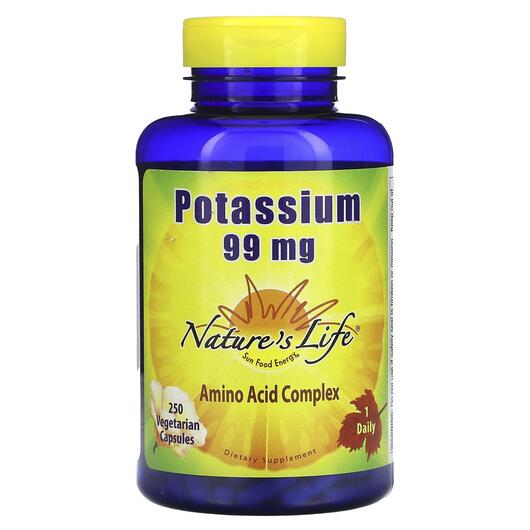 Основне фото товара Natures Life, Potassium 99 mg, Калій, 250 капсул