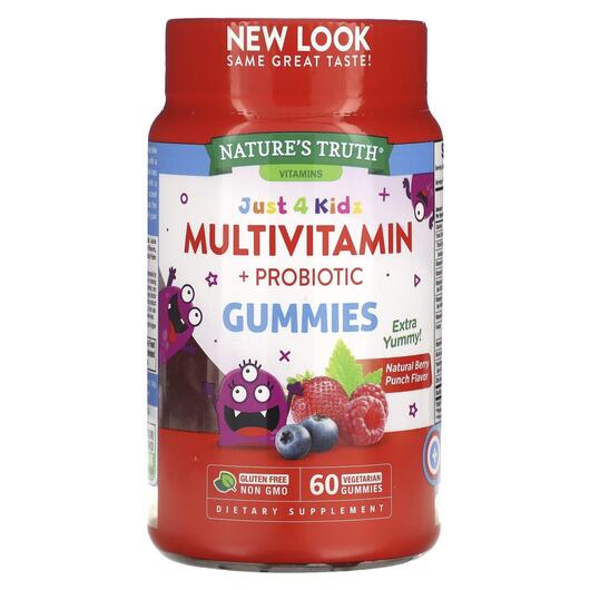 Основне фото товара Just 4 Kidz Multivitamin + Probiotic, Вітаміни для дітей, 60 цуке