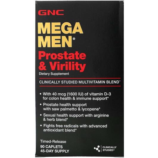 Основне фото товара GNC, Mega Men Prostate & Virility, Вітаміни Мега Мен, 90 табл