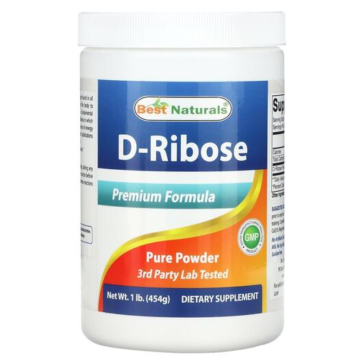 Основне фото товара Best Naturals, D-Ribose, D-рибоза, 454 г