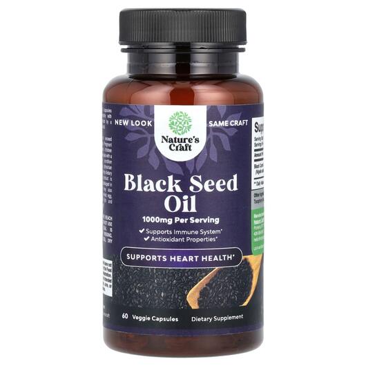 Основне фото товара Nature's Craft, Black Seed Oil 1000 mg, Чорний кмин, 60 капс