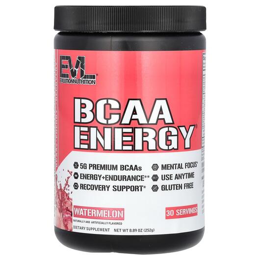 Основне фото товара EVLution Nutrition, BCAA ENERGY Watermelon, БЦАА, 252 г