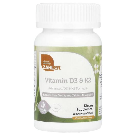 Основне фото товара Vitamin D3 & K2 Peach Apricot, Вітаміни D3 K2, 90 таблеток