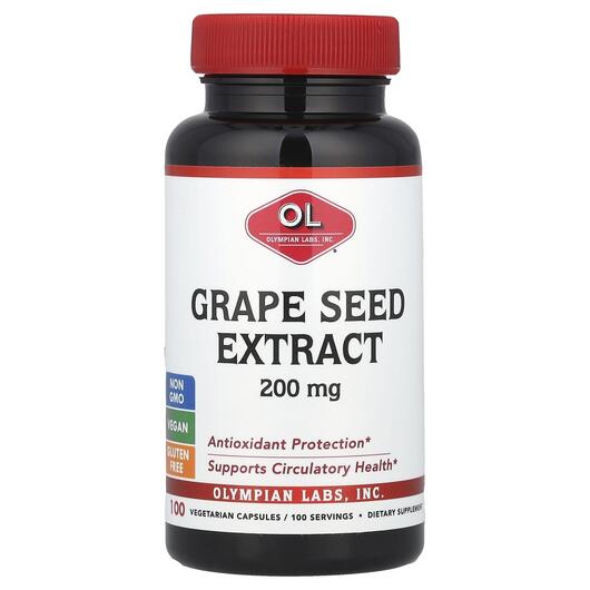 Основне фото товара Grape Seed Extract 200 mg, Екстракт виноградних кісточок, 100 кап