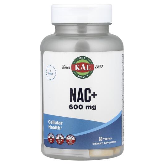 Основне фото товара KAL, NAC+, NAC N-ацетилцистеїн, 60 таблеток
