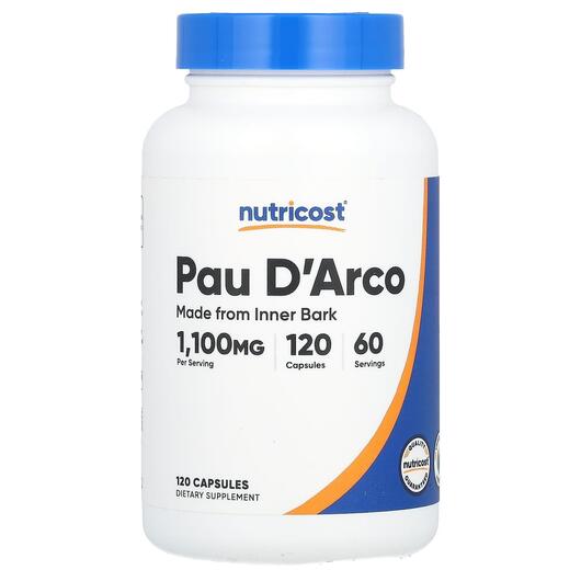 Основне фото товара Nutricost, Pau D'Arco 1100 mg, Пау Д'арко, 120 капсул