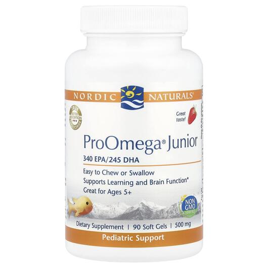 Основне фото товара Nordic Naturals, ProOmega Junior, Омега 3, 90 капсул