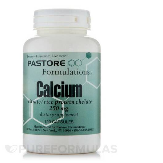 Основне фото товара Pastore Formulations, Calcium 250 mg, Кальцій, 120 капсул