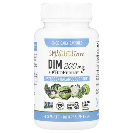 Основне фото товара DIM + BioPerine 200 mg, Дііндолілметан 200 мг, 60 капсул
