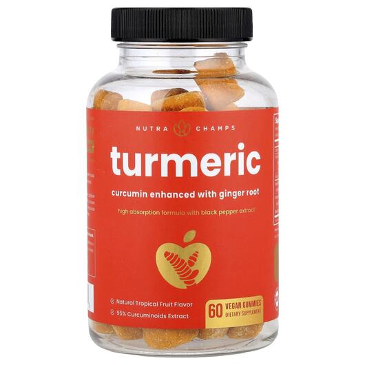 Основне фото товара NutraChamps, Turmeric & Ginger, Куркумін та Імбир, 60 цукерок