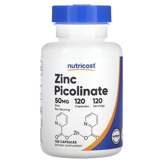 Основне фото товара Nutricost, Zinc Picolinate 50 mg, Цинк Піколінат, 120 капсул