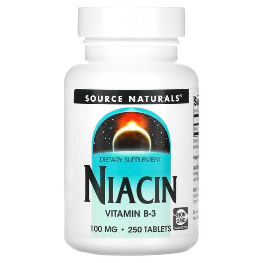 Основне фото товара Source Naturals, Niacin 100 mg 250, Ніацин 100 мл, 250 таблеток