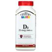 21st Century, Vitamin D3 25 mcg, Вітамін D3 1000 МО, 500 таблеток