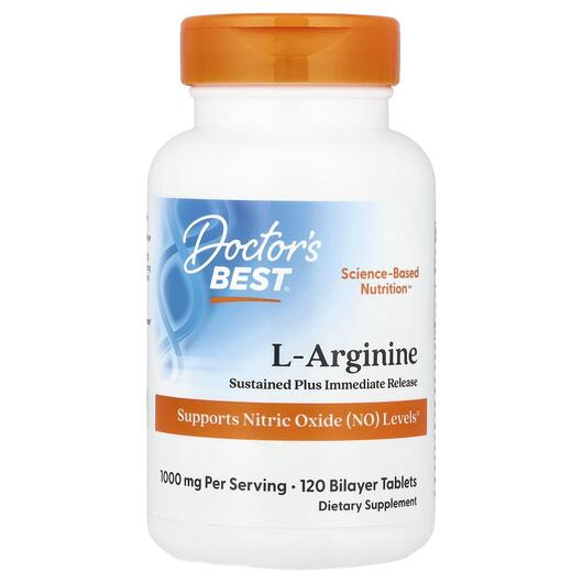 Основне фото товара L-Arginine 500 mg, L-аргінін 500 мг, 120 двошарових таблеток