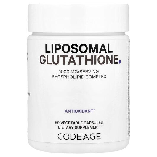 Основне фото товара CodeAge, Liposomal Glutathione, L-Глутатіон 500 мг, 60 капсул