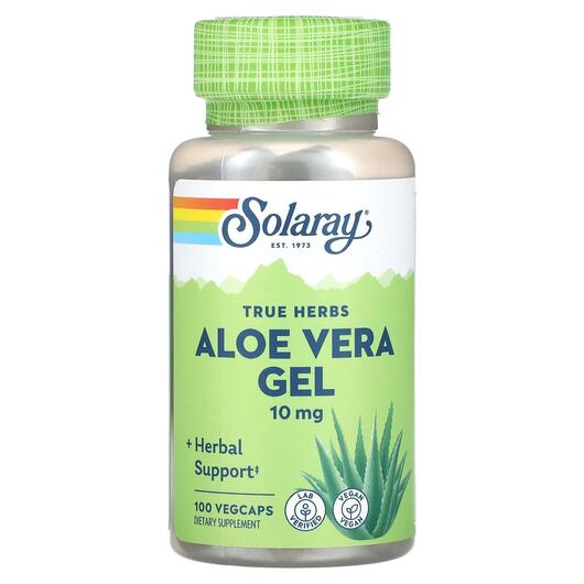 Основне фото товара Solaray, Aloe Vera Gel Concentrate, Алое вера, 100 капсул