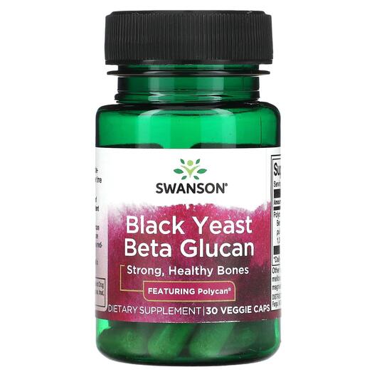 Основне фото товара Swanson, Black Yeast Beta Glucan, Харчові дріжджі, 30 капсул